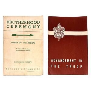 2 Boy Scout Pamphlet Books - Brotherhood Ceremony - Advancement in Troup - AS IS